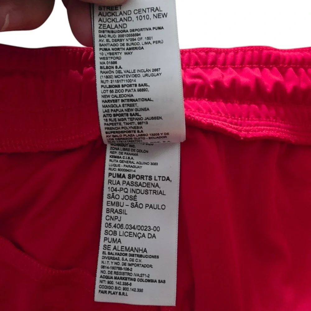Puma Mens RTG Shiny Fabric Shorts Red DryCell Athletic10 